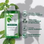 Klorane - Shampoing Séboréducteur à l'Ortie BIO - Cheveux gras 400 ml – Image 2