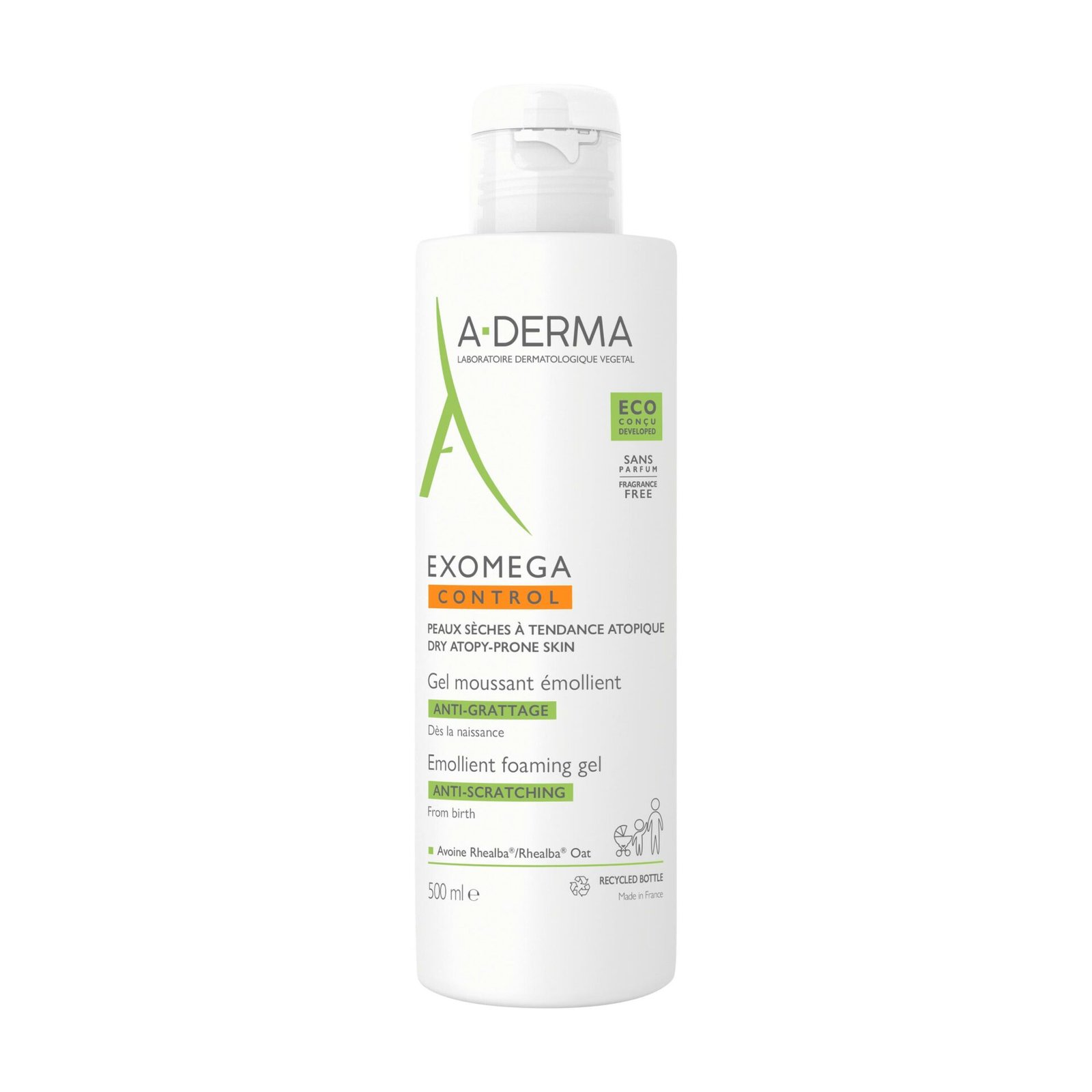 3282770143744-A-DERMAE28094EXOMEGACONTROLGELMOUSSANTC389MOLLIENTANTI-GRATTAGE-0582414001680951732-1 A-DERMA — EXOMEGA CONTROL GEL MOUSSANT ÉMOLLIENT ANTI-GRATTAGE 500 ml – Image 1