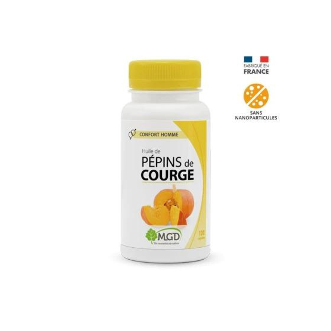 Mgd-Nature-huile-de-Pepins-De-Courge-100-Capsules Mgd Nature huile de Pepins De Courge 100 Capsules – Image 1