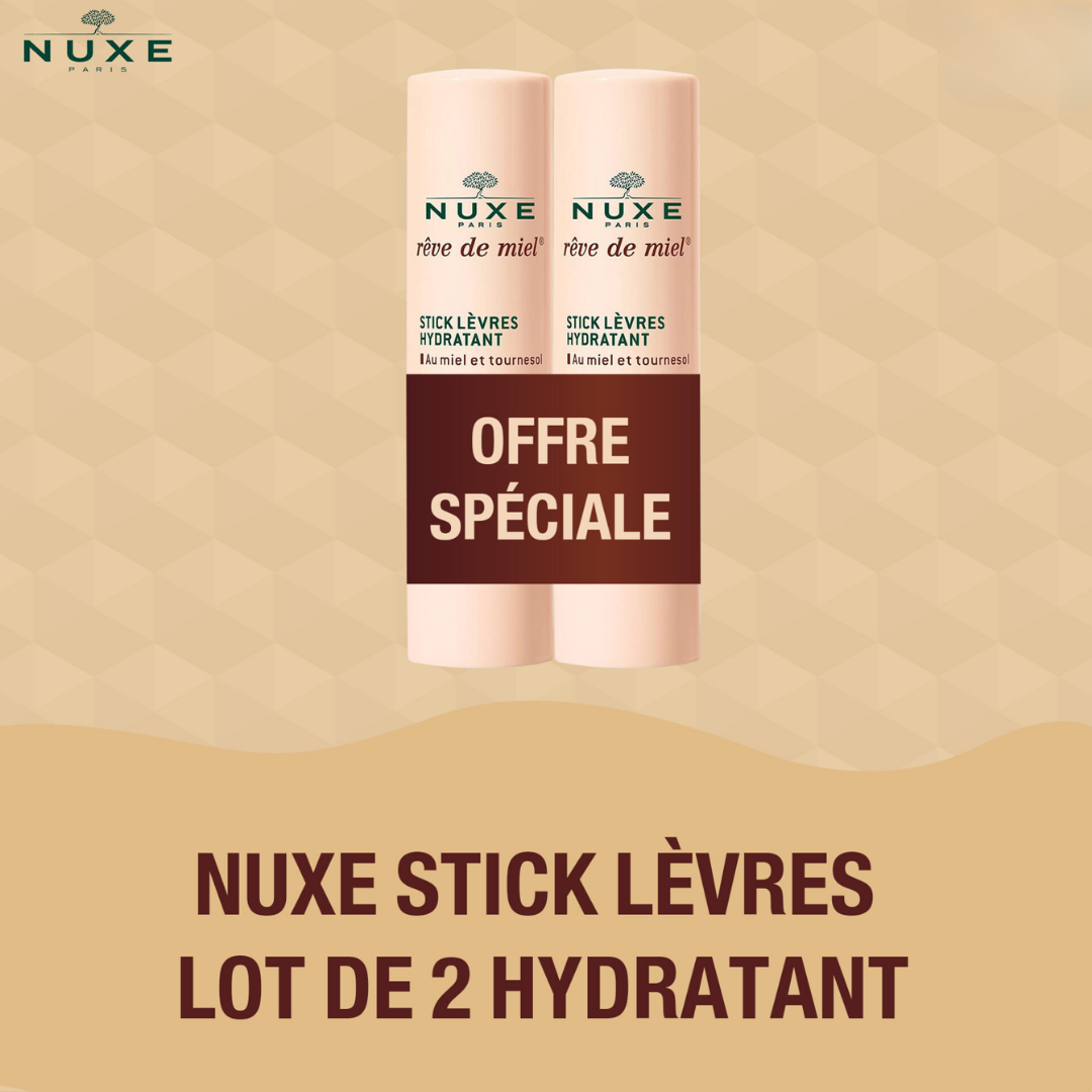 NUXE-Reve-de-Miel-–-Stick-Levres-Hydratant-Lot-de-2 NUXE Rêve de Miel – Stick Lèvres Hydratant Lot de 2 – Image 1