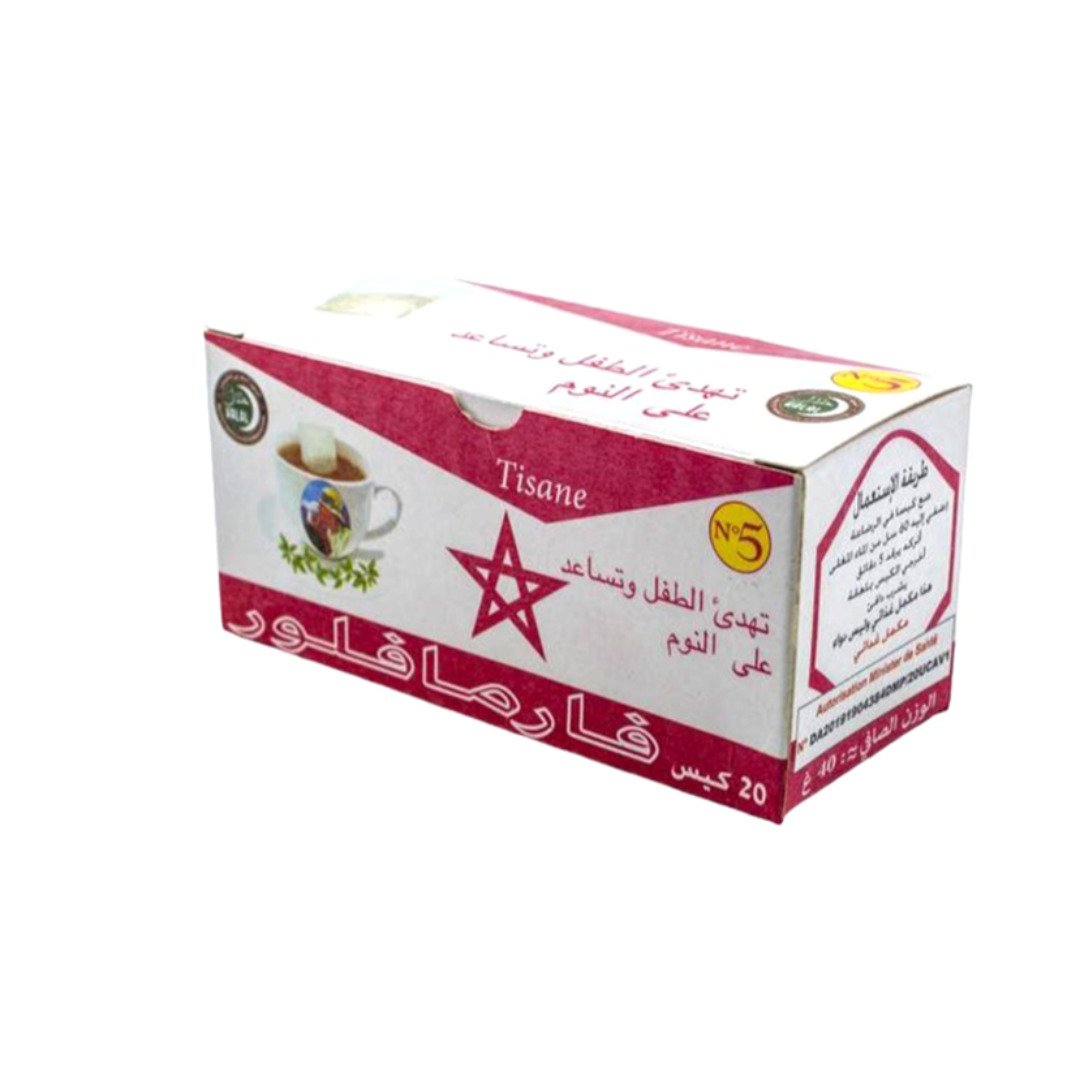Pharmaflor-Tisane-N5-1 Pharmaflore Tisane N°5 Bon Sommeil bebe 20 sachet – Image 1
