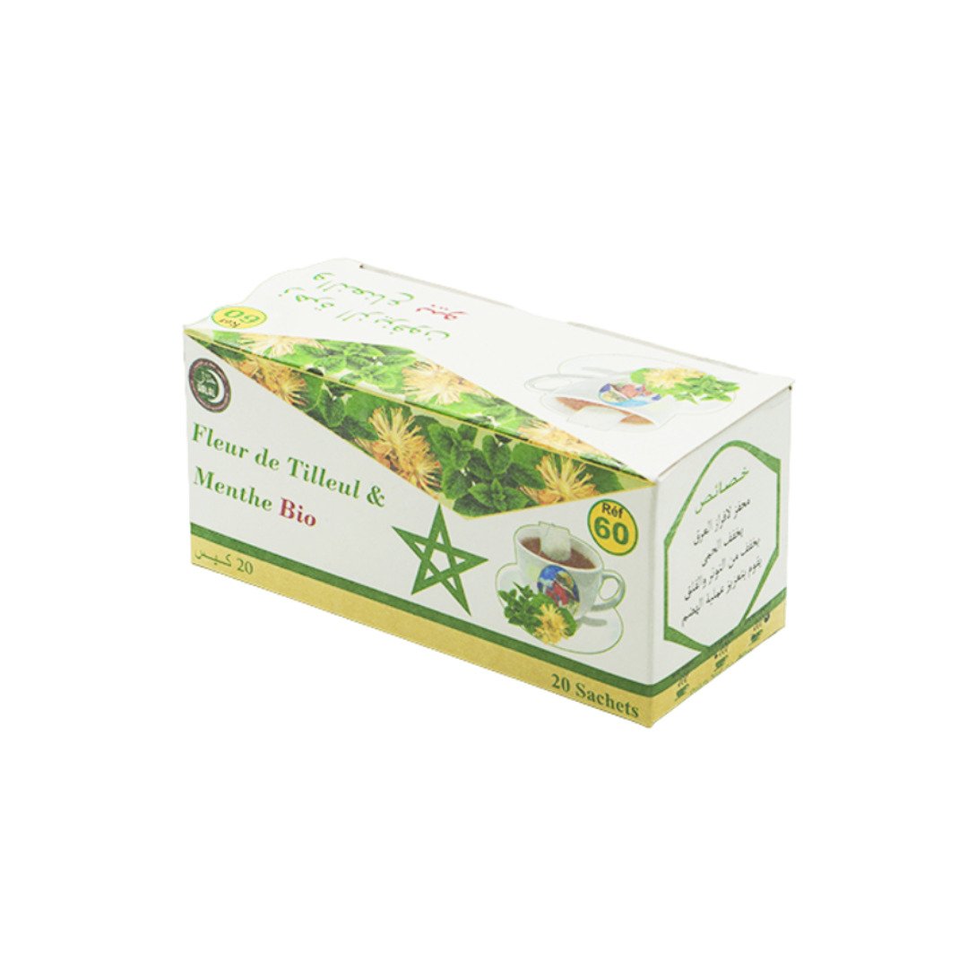 Pharmaflor-Tisane-N°60-fleur-de-tilleul-menthe-20-sachet-1 Pharmaflore Tisane N°60 Fleur De Tilleul & Menthe 20 Sachet – Image 1
