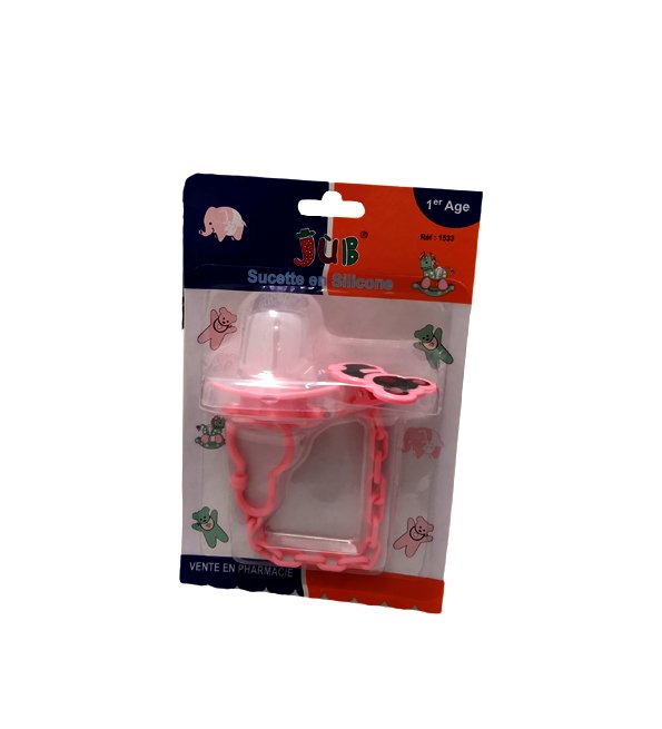 jr-jub-1-1 Juniors sucette en silicone jub 1age +clips – Image 1