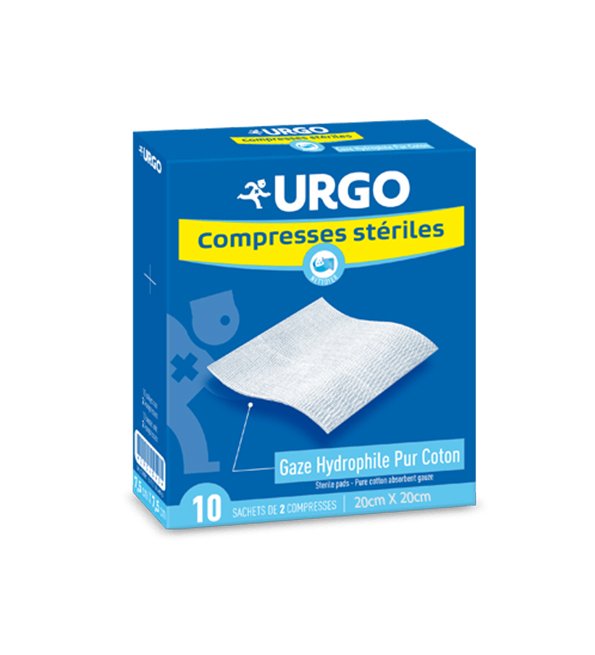 urgo-compresse-steriles-20X20-1-1 URGO COMPRESSES STÉRILES DE GAZE 20cmX20cm – Image 1