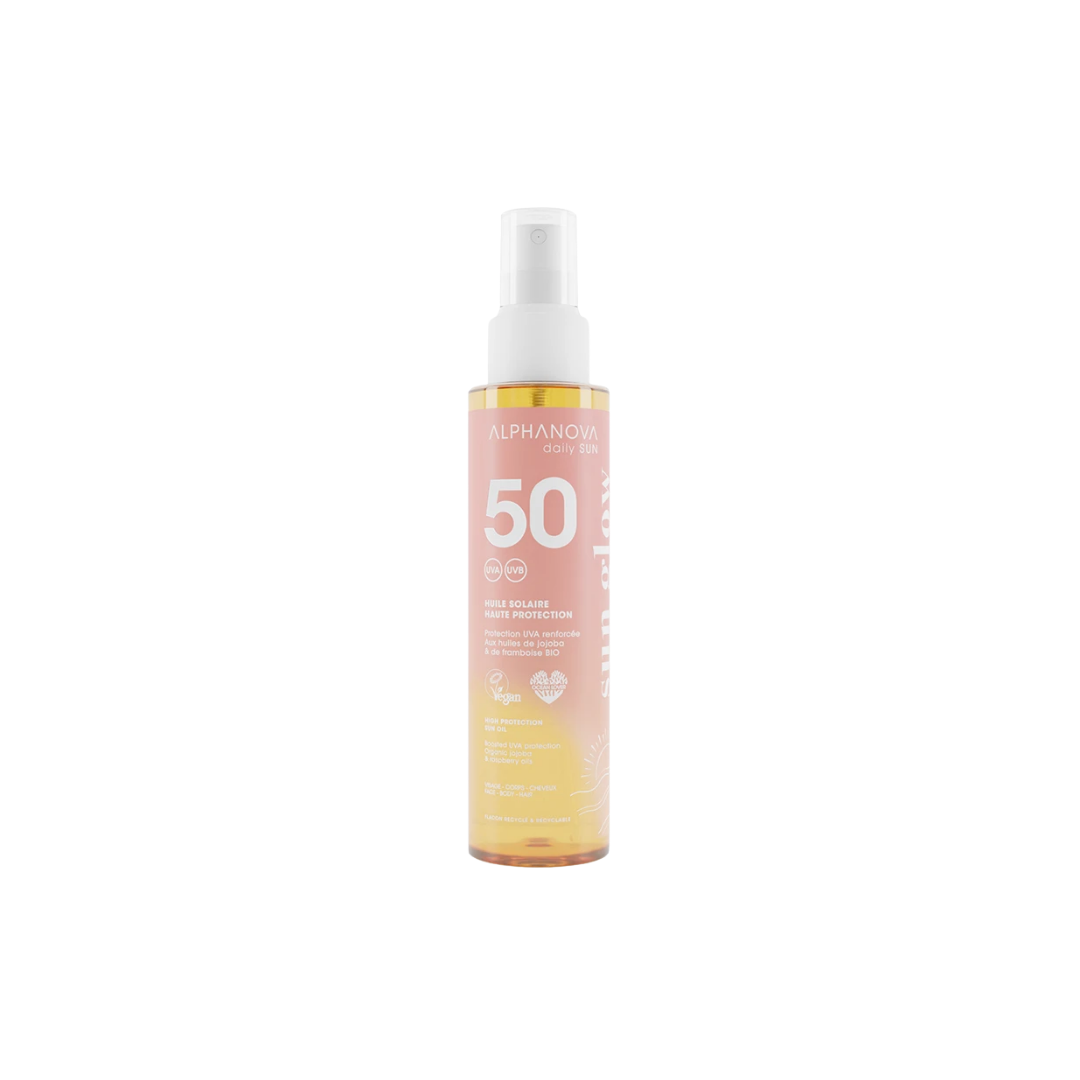 Alphanova-sun-glow-huile-solaire-spf50-125ml-1 Alphanova Sun Glow Huile Solaire Spf50 125ml – Image 1