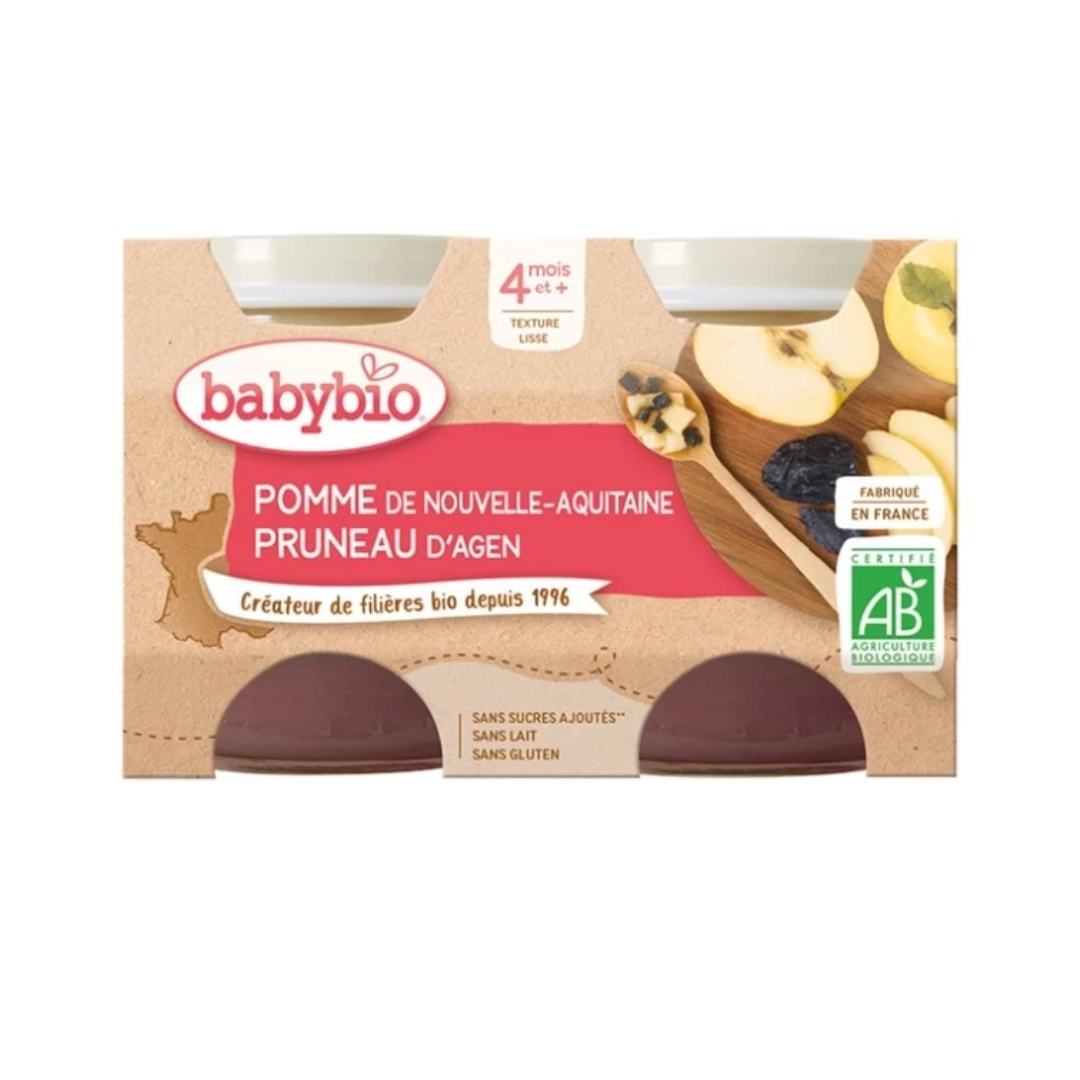 BABYBIO-PETIT-POT-POMME-PRUNEAU-2130G-1 BABYBIO PETIT POT POMME PRUNEAU 2 x 130G – Image 1