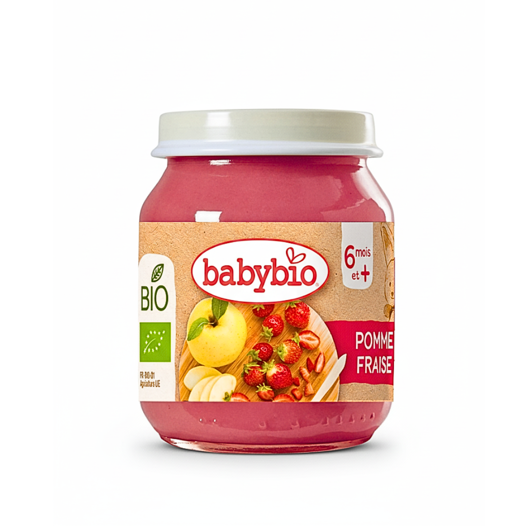 Babybio-Petit-Pot-Pomme-Fraise-130g-1 Babybio Petit Pot Pomme Fraise 130g – Image 1