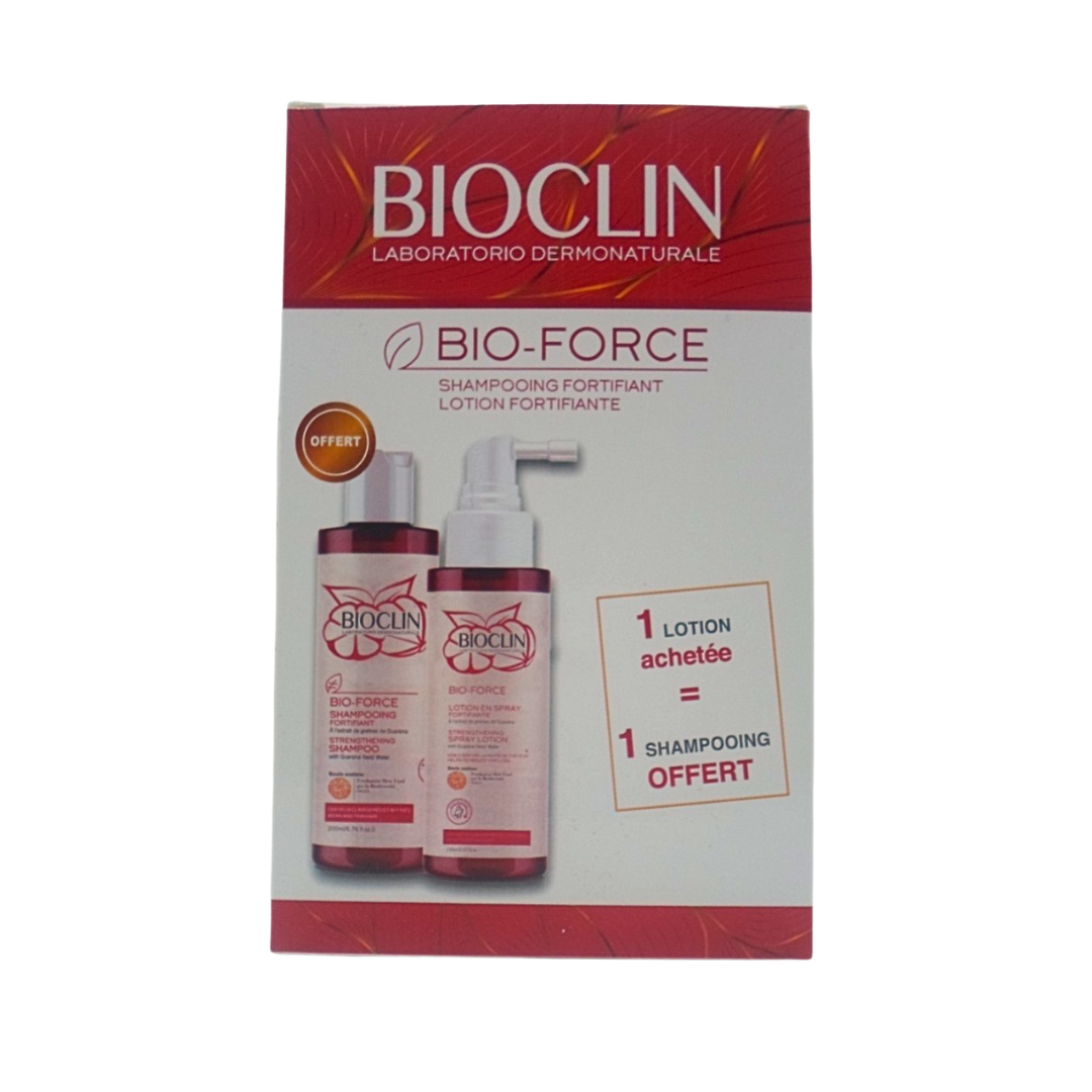 Bioclin-Bio-force-duo-pack-lotion-spray-150mlShamp-Fortifiant-200ml-1 Bioclin Bio-force Lotion Spray 150ml+ Shampoing Fortifiant 200ml Pack – Image 1