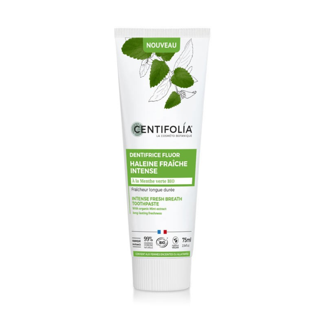 Centifolia-Dent-soin-haleine-Fraicheur-intense-75ml-1 Centifolia Dentifrice Fluor Haleine Fraicheur Intense 75ml – Image 1
