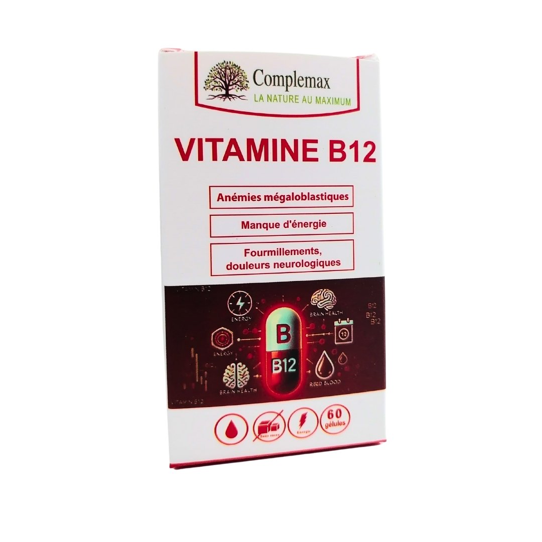 Complemax-Vitamine-B12-60-gelules-1 Complemax Vitamine B12 60 Gelules – Image 1