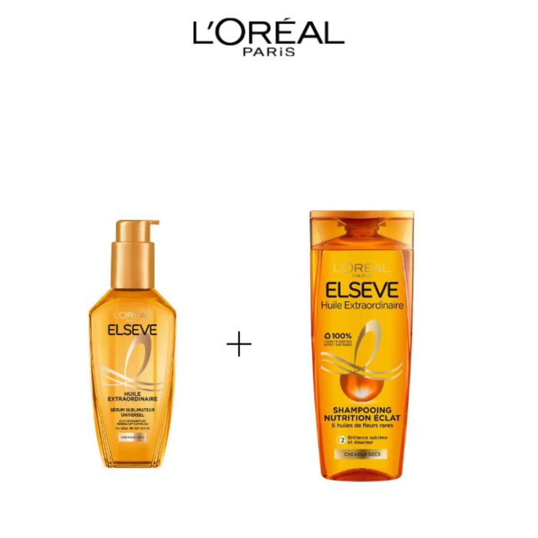 Elseve-Huile-Extraodinaire-Cheveux-NORMAL-Secs-shampooing-200mlSerum-100ml-1 Elseve Huile Extraodinaire Cheveux Normal Secs shampooing 200ml+Serum 100ml – Image 1