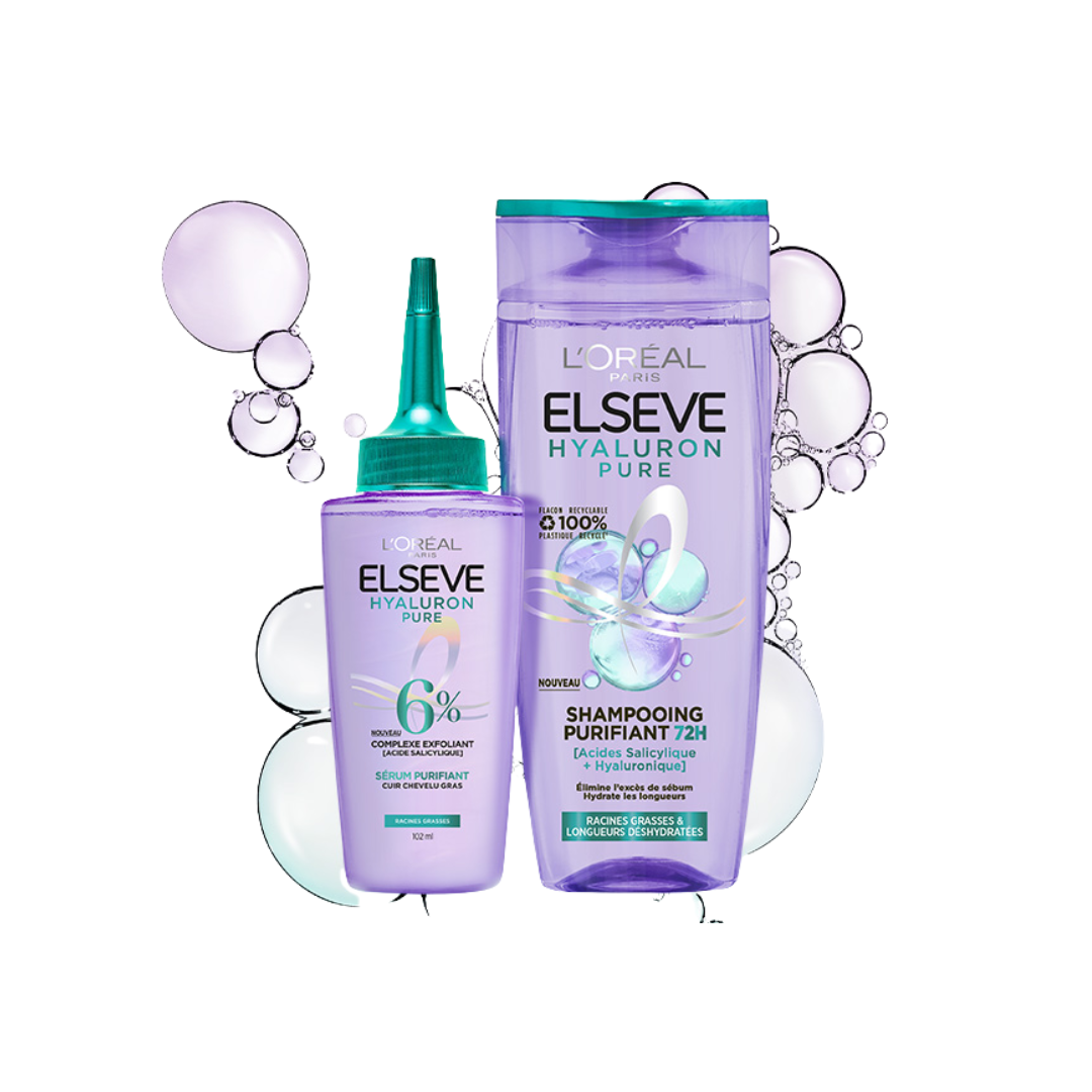 Elseve-Hyaluron-Pure-Duo-Pack-Serum-100mlShamp-200ml-1 Elseve Hyaluron Pure Serum 100ml + Shampooing 200ml Pack – Image 1