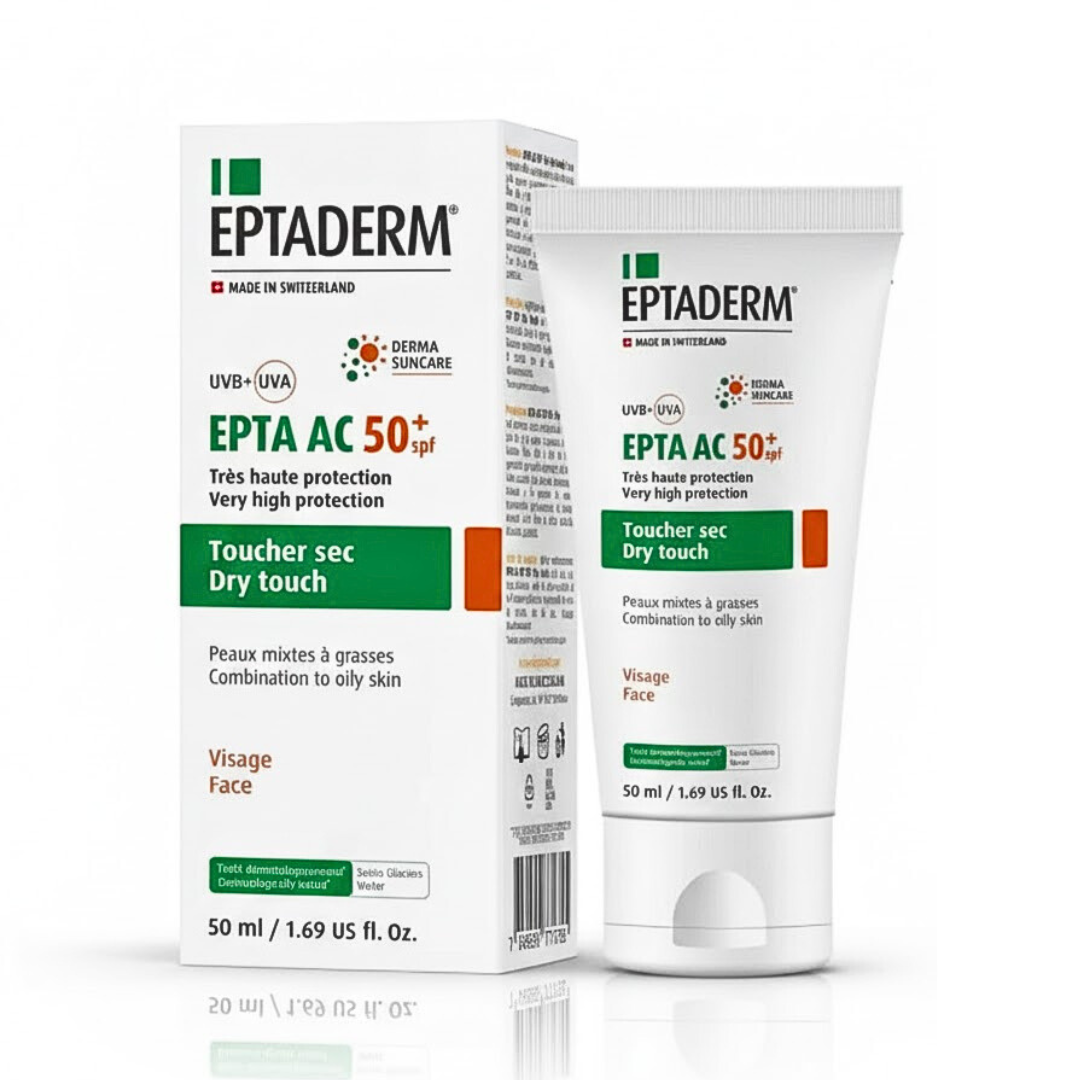 Epta-Ac-Ecran-Solaire-Toucher-Sec-spf50-50ml-1 Eptaderm Epta Ac Ecran Solaire Toucher Sec Spf50+ 50ml – Image 1