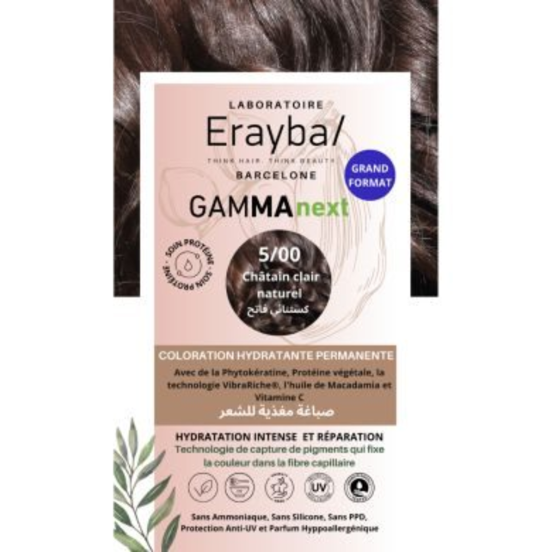 Erayba-Gamma-next-Coloration-500-chatin-clair-naturel-1 Erayba Gamma Next Coloration 5/00 chatin clair naturel Coloration Hydratante Permanente – Image 1