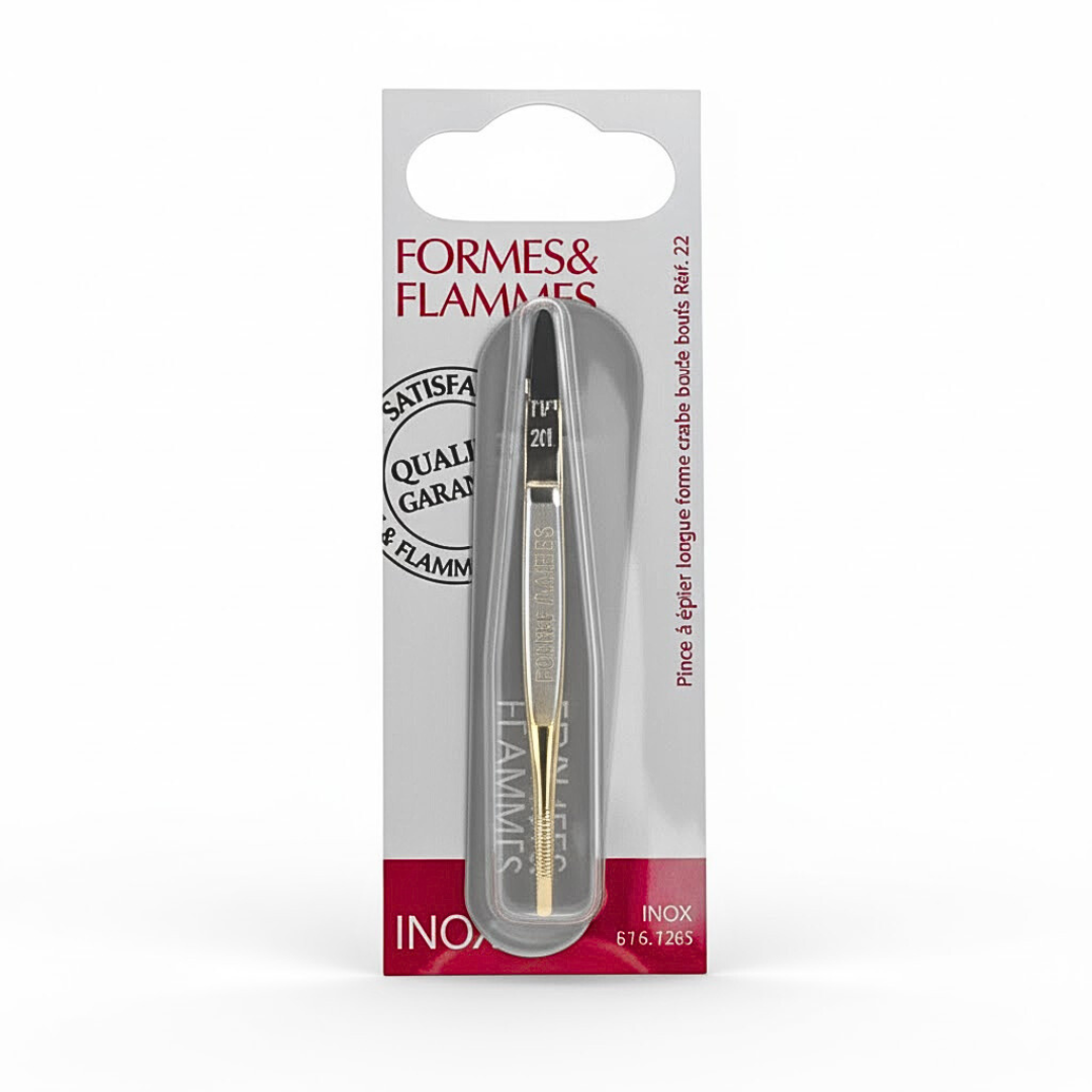 FF-Pince-a-Epiler-Acier-Forge-Bouts-Dores-Forme-Crabe-9cm-Ref21-1-1 Formes&Flammes Pince A Epiler Acier Forge Bouts Dores Forme Crabe 9cm Refrence 21 – Image 1