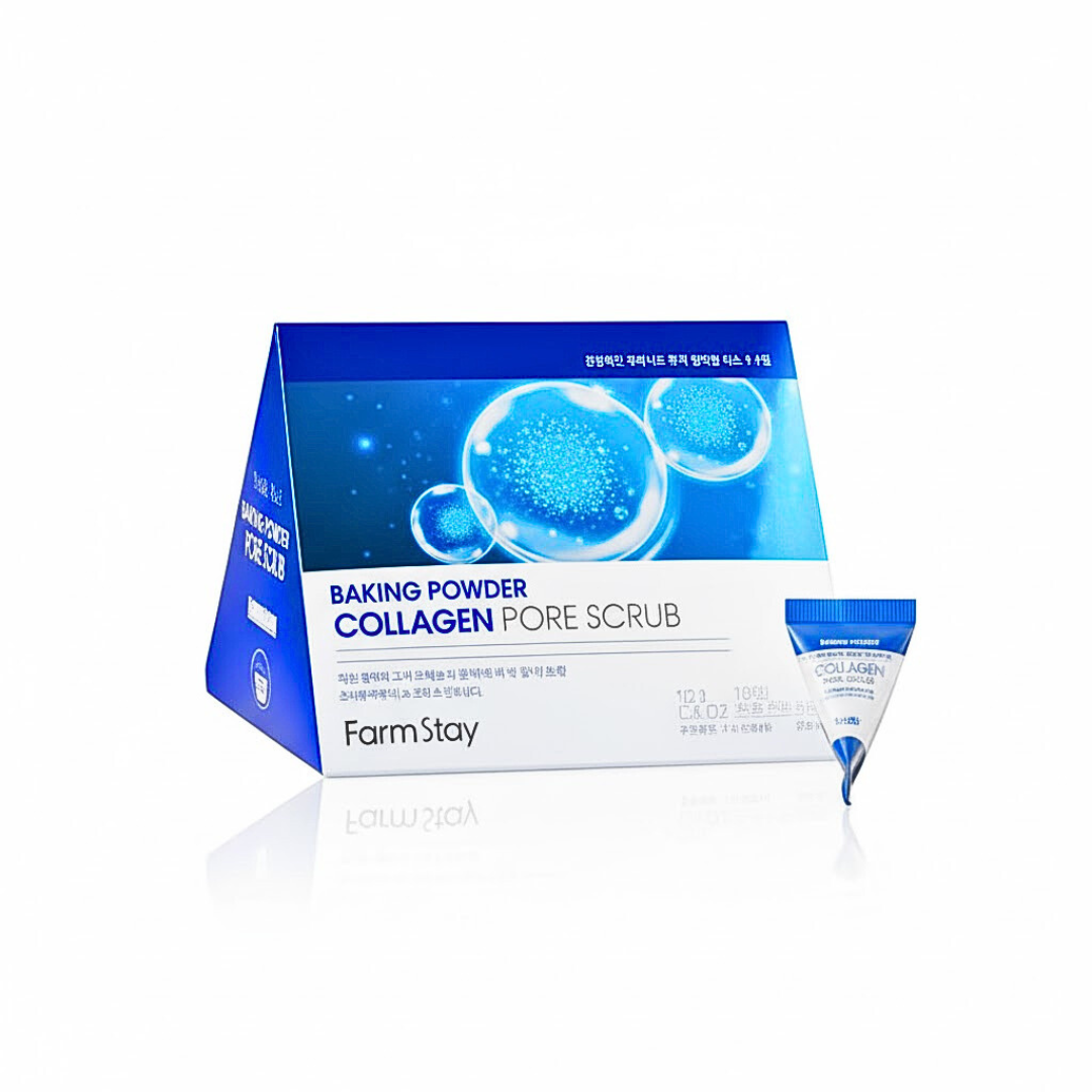 Farmstay-CollagenFarmstay-Baking-Powder-Collagen-Pore-Scrub-7g25Water-Full-Moist-Eye-Cream-50ml-1 Farmstay Baking Powder Collagen Pore Scrub 7g X 25 – Image 1