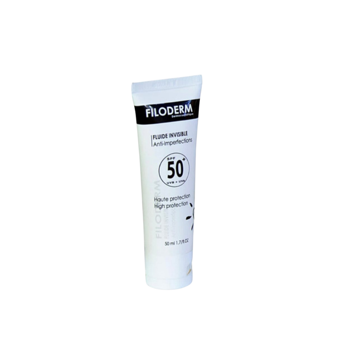 Filoderm-Ecran-Fluide-invisible-anti-imperfection-spf50-50ml-1 Filoderm Ecran Fluide Invisible Anti-imperfection spf50+ 50ml – Image 1