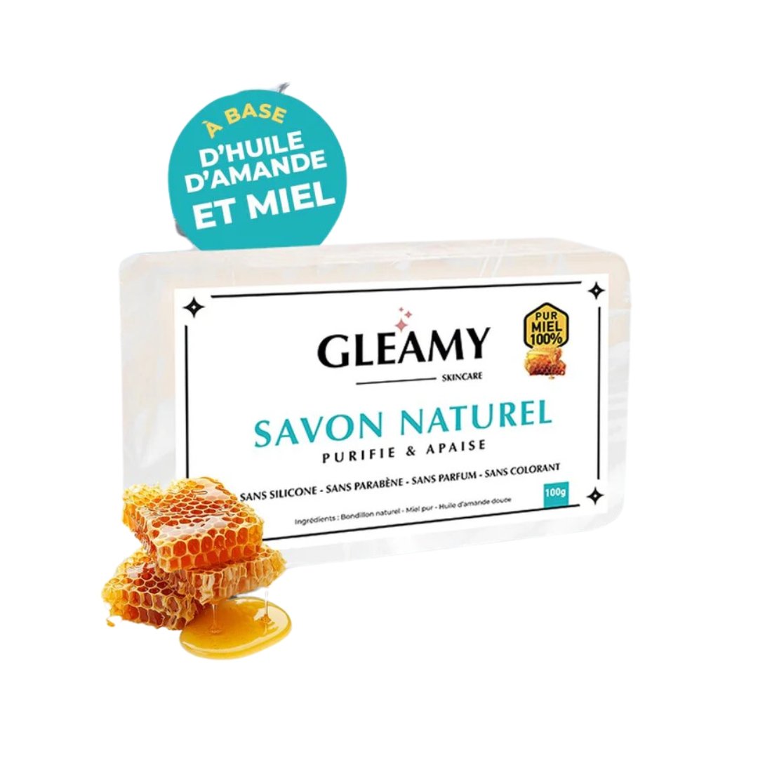 Gleamy-Savon-Naturel-purifie-apaise-100g-1 Gleamy Savon Naturel Purifie & Apaise 100g – Image 1