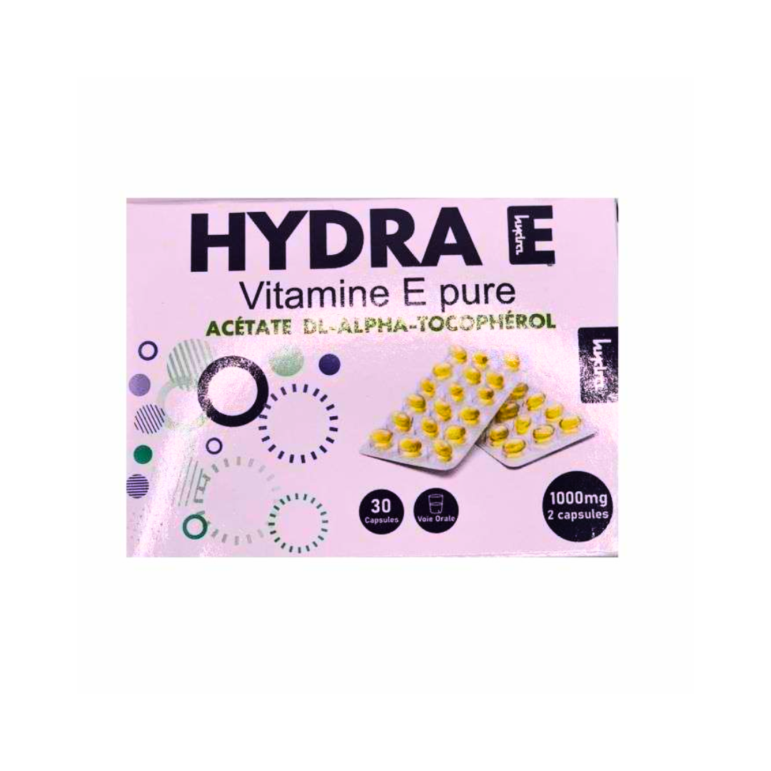 Hydra-E-vitamine-E-pure-30-capsules-1 Hydra E Vitamine E Pure 30 Capsules – Image 1