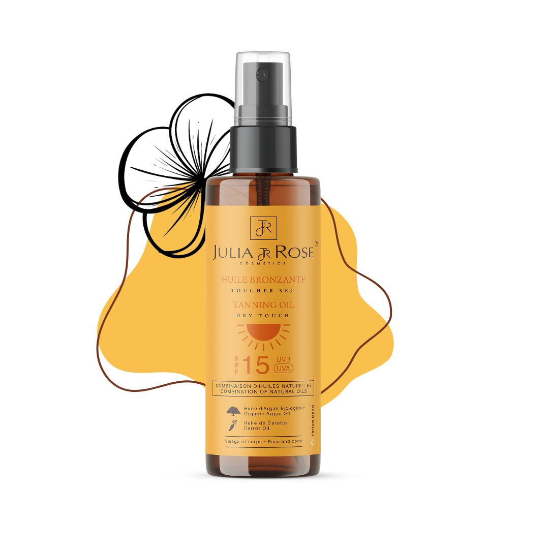 Julia-Rose-Huile-bronzage-spf15-120ml-1 Julia & Rose Huile Bronzage Spf15 120ml – Image 1