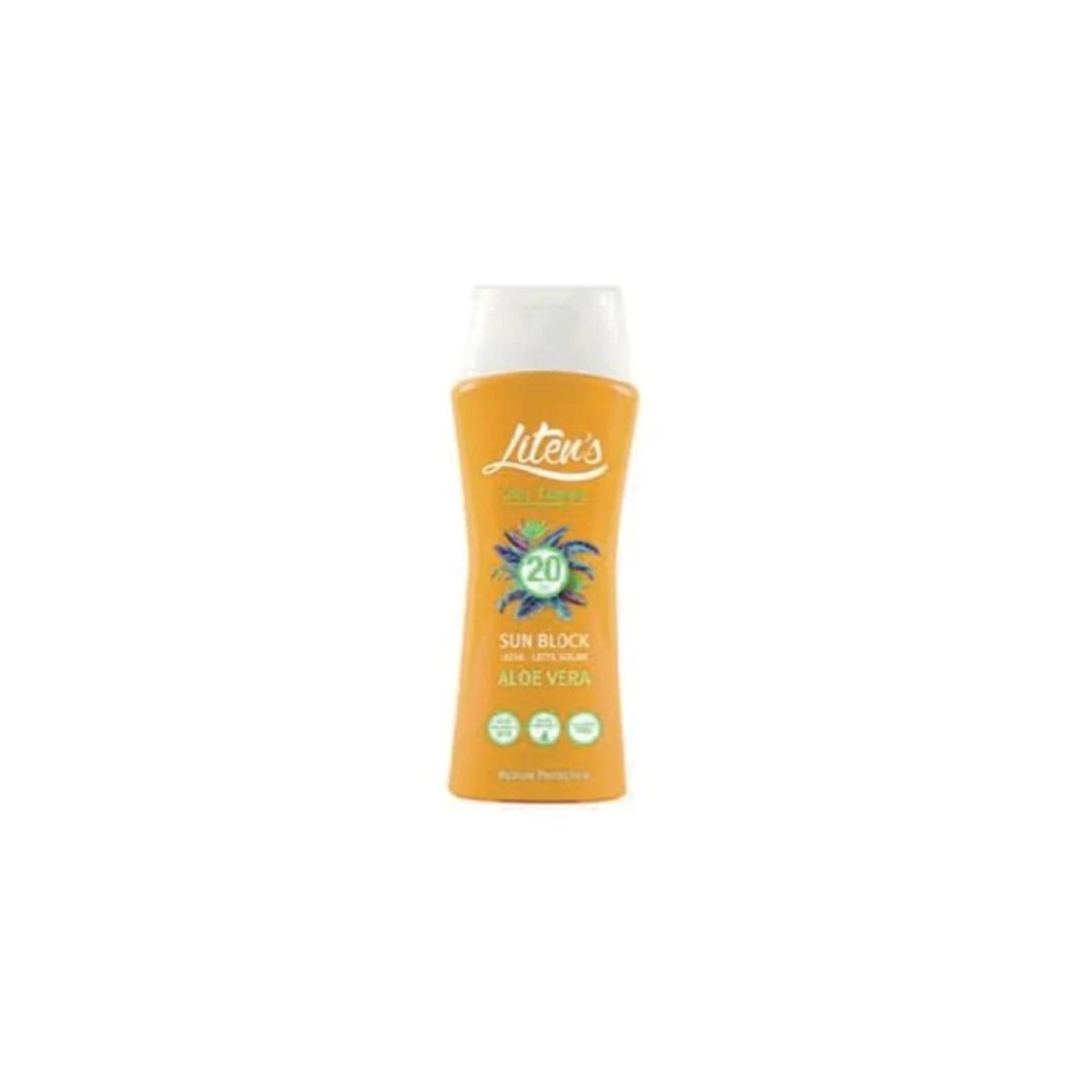 Litens-lait-solaire-aloe-vera-spf20-250ml-1 Liten's Lait Solaire Aloe Vera Spf20 250ml – Image 1
