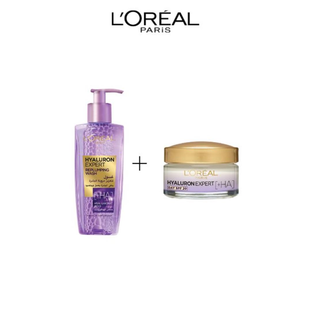 Loreal-LOT-Gel-Wash-Hyaluron-200ml-Creme-Jour-200ml-1-1 L'oreal Paris LOT Gel Wash Hyaluron 200ml + Creme Jour 50 ml – Image 1