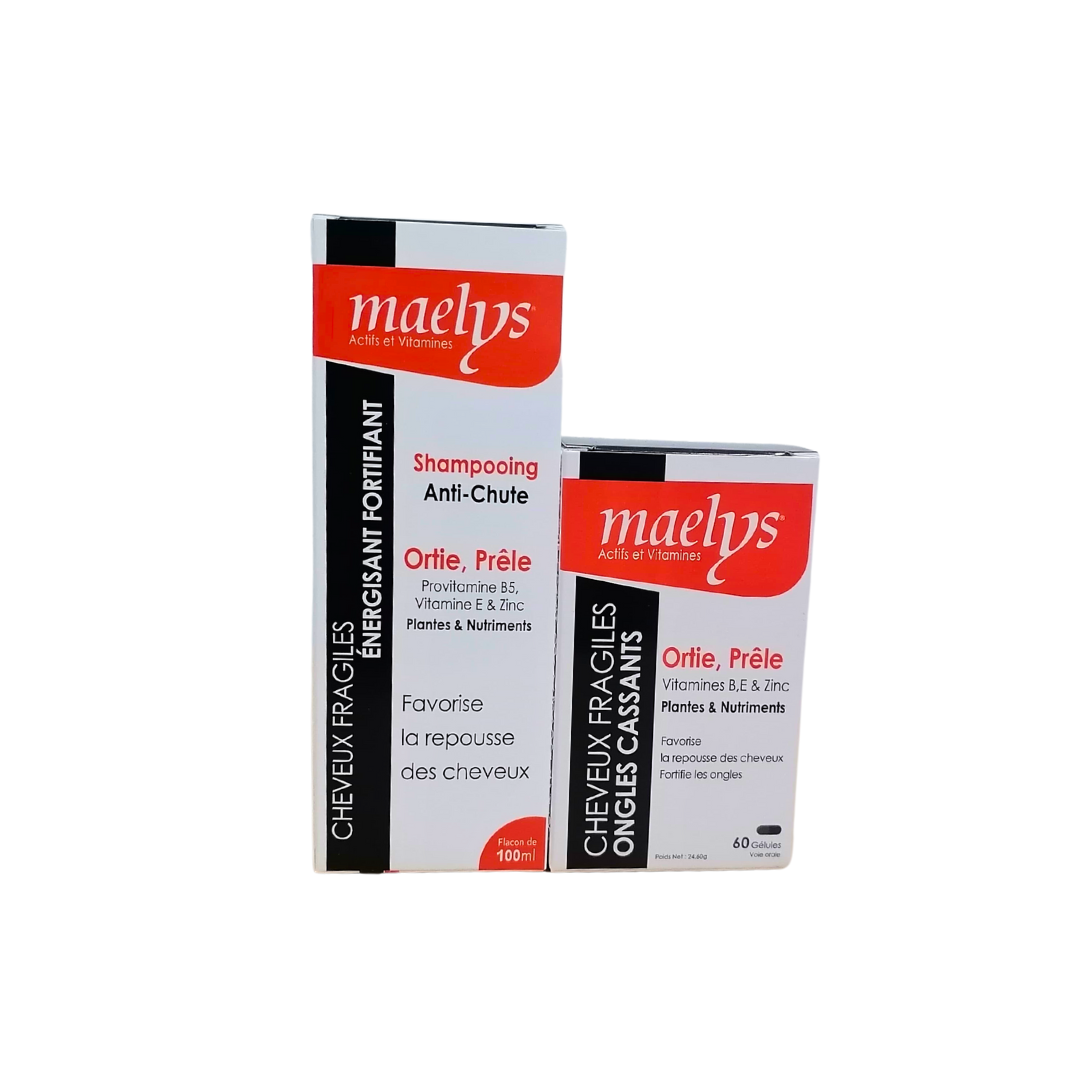 Maelys-Duo-pack-Ortie-prele-Bte-60-gelulesshamp-100ml-1 Maelys Ortie Prele Boite 60 Gelules+ Shampoing 100ml – Image 1
