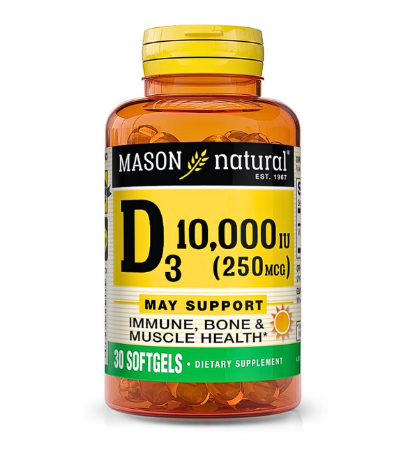 Mason-Natural-D3-10000-IU-30-softgels-1623-30-1 Mason Natural D3 10000 IU 30 softgels – Image 1