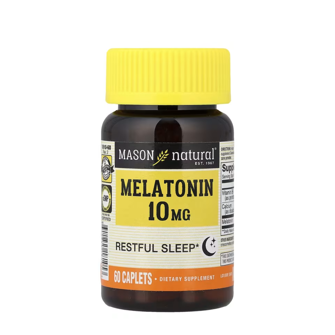 Mason-Natural-Melatonin-10mg-60-Caplets-1810-60 Mason Natural Melatonin 10mg 60 Caplets 1810-60 – Image 1
