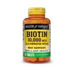 Mason Natural Biotin 10000mcg plus keratin 100mg 60 tablets