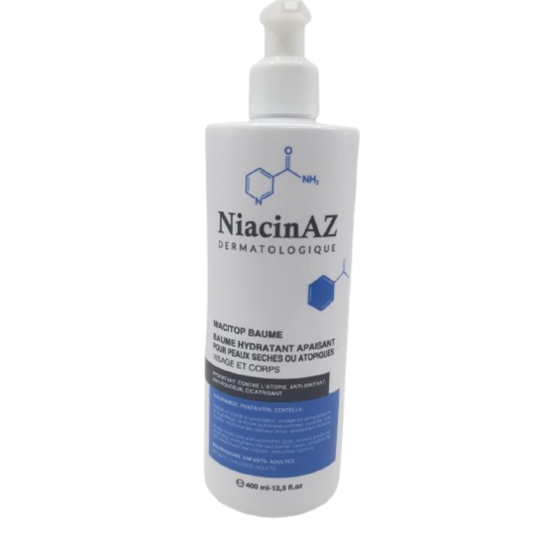 NiacinAZ-Niacitop-Baume-Hydratant-Apaisant-PS-400ml-1 NiacinAZ Niacitop Baume Hydratant Apaisant PS 400ml – Image 1