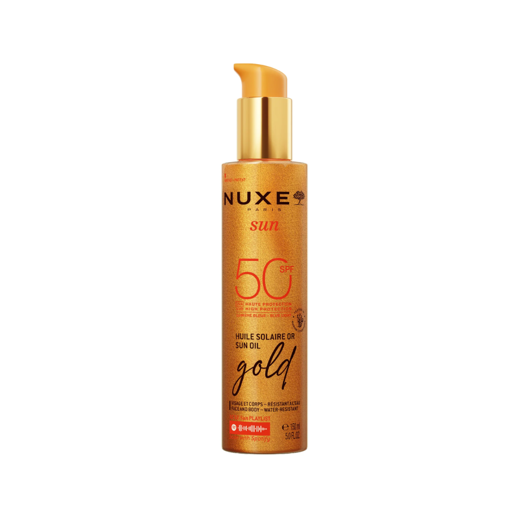 Nuxe-Sun-spf50-Huile-Solaire-Or-150ml-1 Nuxe Sun spf50 Huile Solaire Or 150ml – Image 1