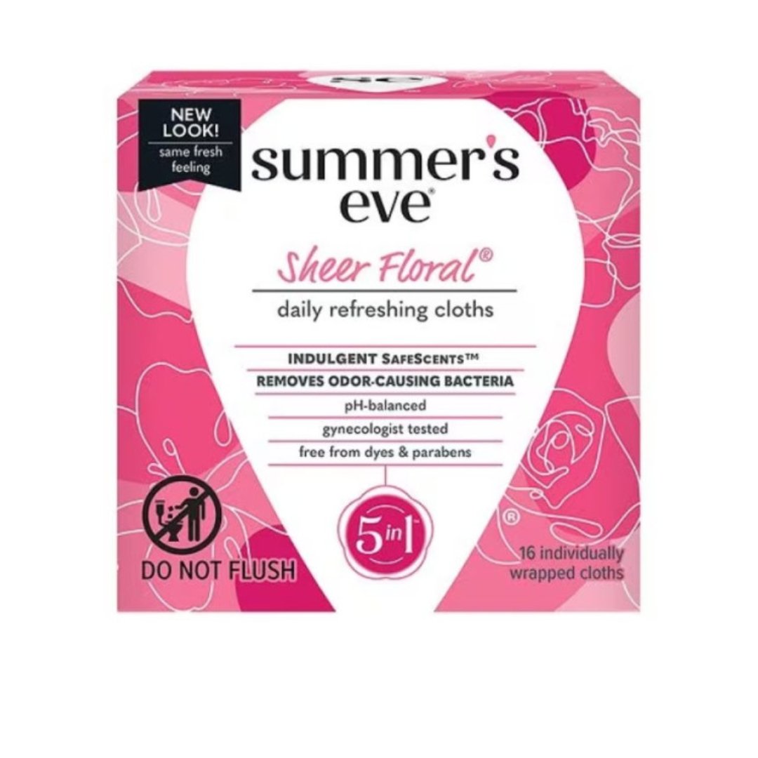 Summers-Eve-sheer-floral-cleansing-cloths-16-un-1 Summer's Eve Sheer Floral Cleansing Cloths 16 Unités – Image 1