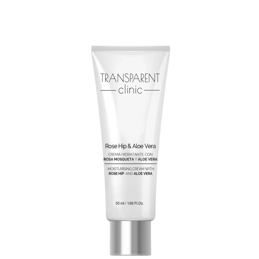 Transparent-clinic-Rose-hip-aloe-vera-creme-hydratante-50ml-1 Transparent Clinic Rose Hip & Aloe Vera Creme Hydratante 50ml – Image 1