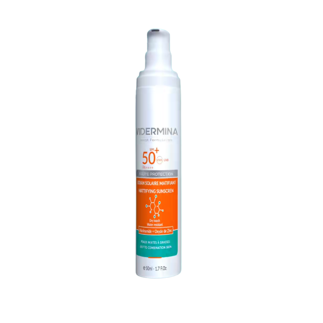 Vidermina-ecran-solaire-matifiant-SPF50-PMG-50ML-1 Vidermina Ecran Solaire Matifiant SPF50+ 50ML – Image 1