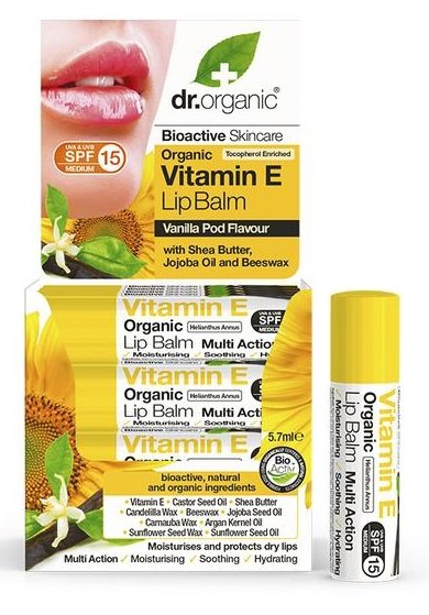 dr-organic-vitamin_e_lip_balm-parapharmacie-maroc-1 Dr Organic Baume à Lèvres à la Vitamine E 5,7ml – Image 1