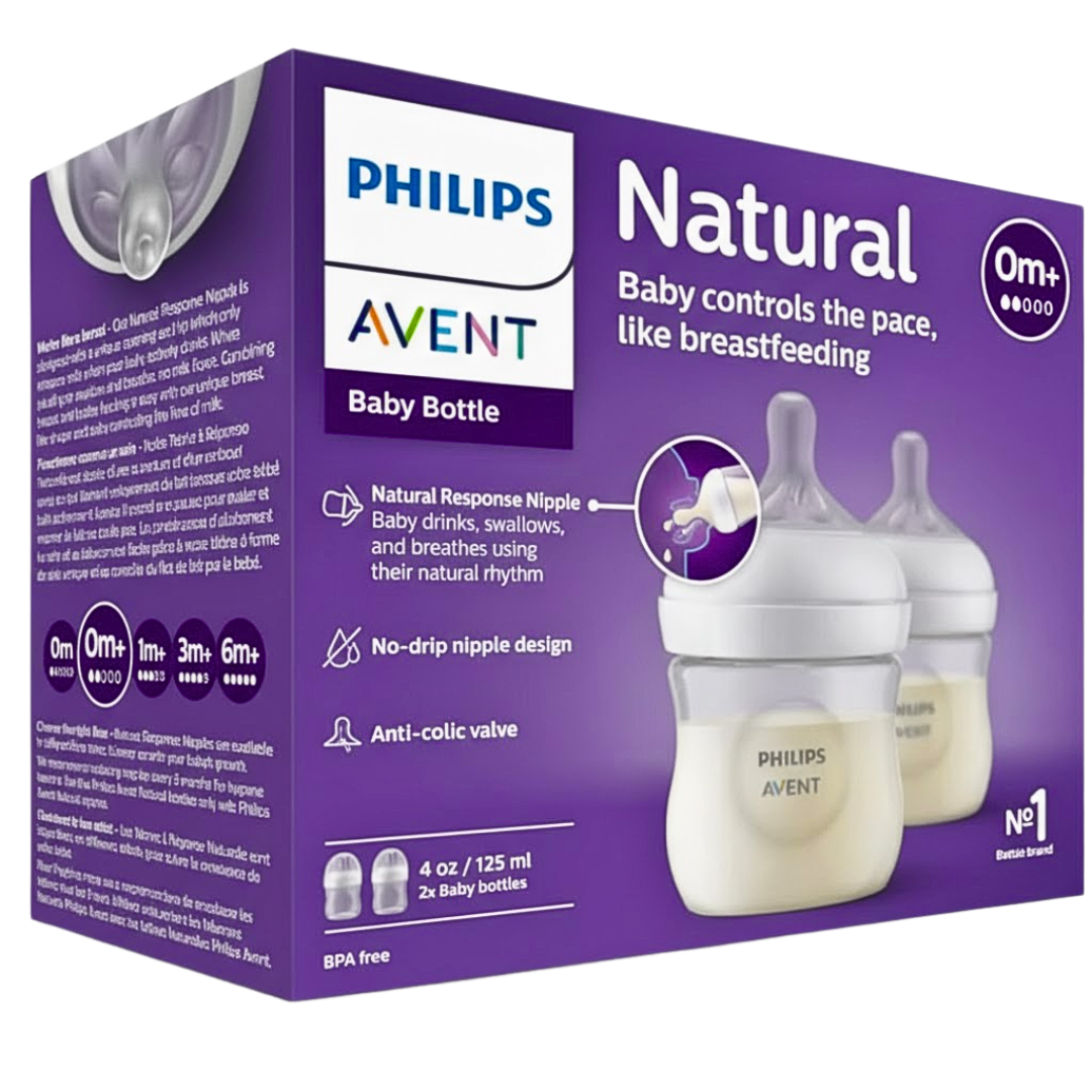 Avent-Bib-Natural-avec-Tet-0m-2125ml-SCY90002-1 Avent Biberon Natural Avec Tetine +0m 2x125ml SCY900/02 – Image 1