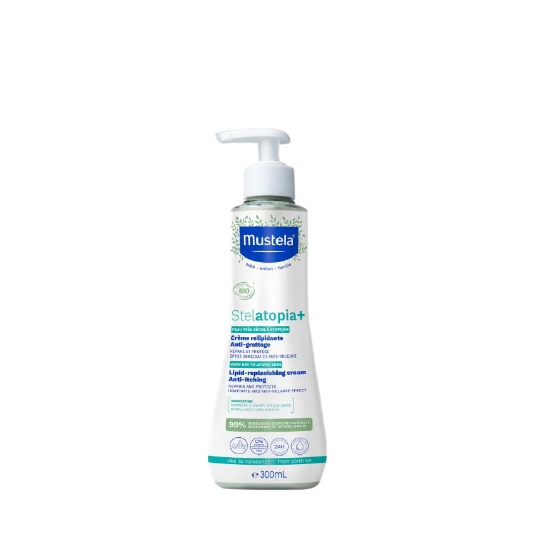 Mustela-Stelatopia-Creme-Relipidante-anti-Grattage-1 Mustela Stelatopia+ Crème Relipidante anti Grattage Certifiée BIO 150ml – Image 1