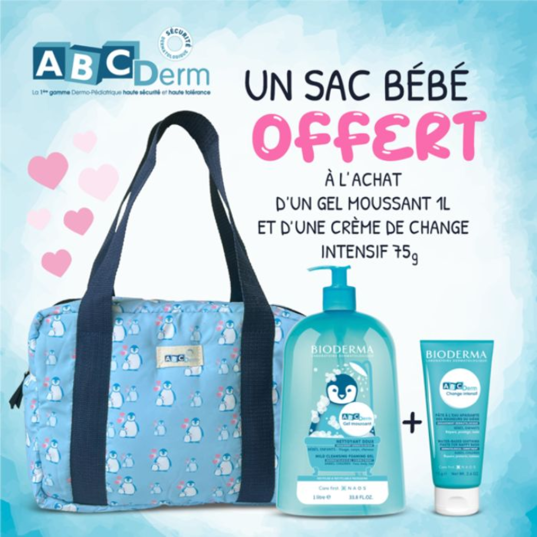 Abcderm-Gel-moussante-1LCreme-de-Change-Intensif-75g-SAC Abcderm Gel Moussante 1L + Creme de Change Intensif 75g SAC – Image 1