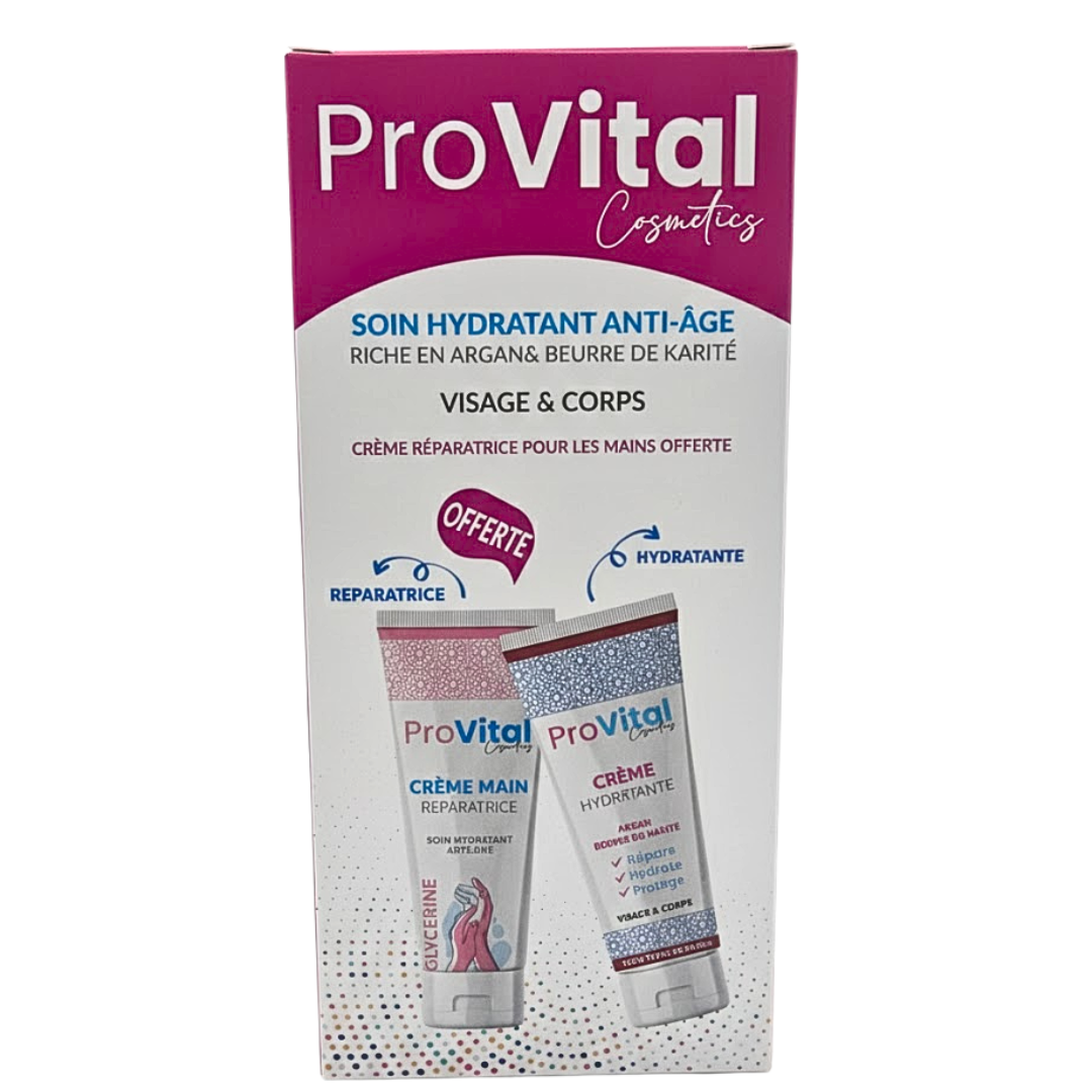 Pro-Vital-duo-Pack-Creme-Hydratante-100mlCreme-Main-Reparatrice-100ml Pro Vital Creme Hydratante 100ml+Creme Main Reparatrice 100ml Pack – Image 1