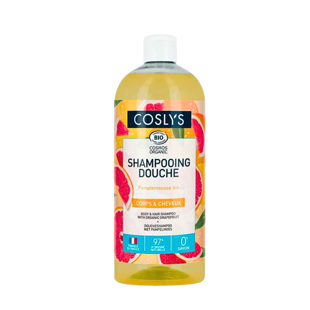 Coslys-Shampooing-Douche-Pamplemousse-1L Coslys Shampooing Douche Pamplemousse 1L – Image 1