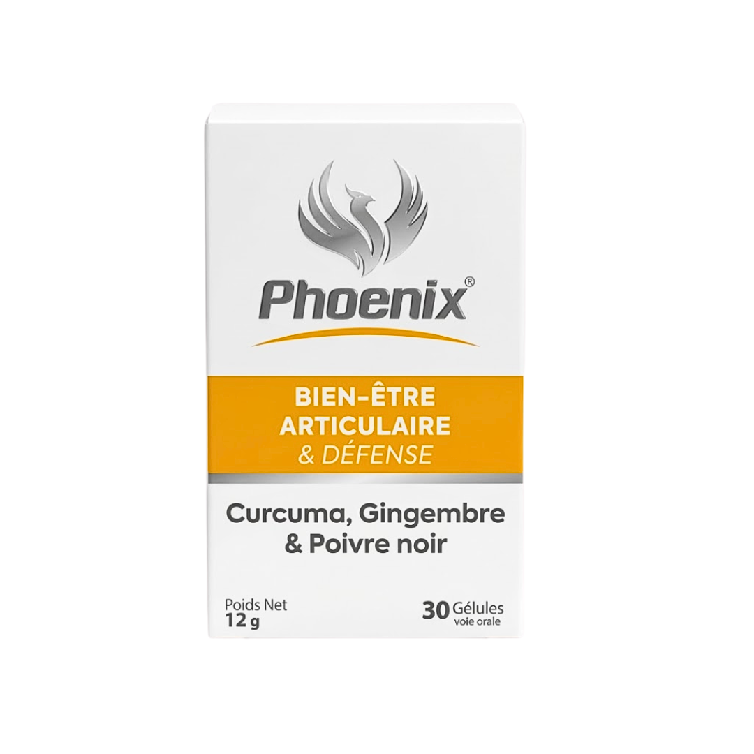 Phoenix-Curcuma-30gelules Phoenix Curcuma - Gingembre - Poivre noir 30gelules – Image 1