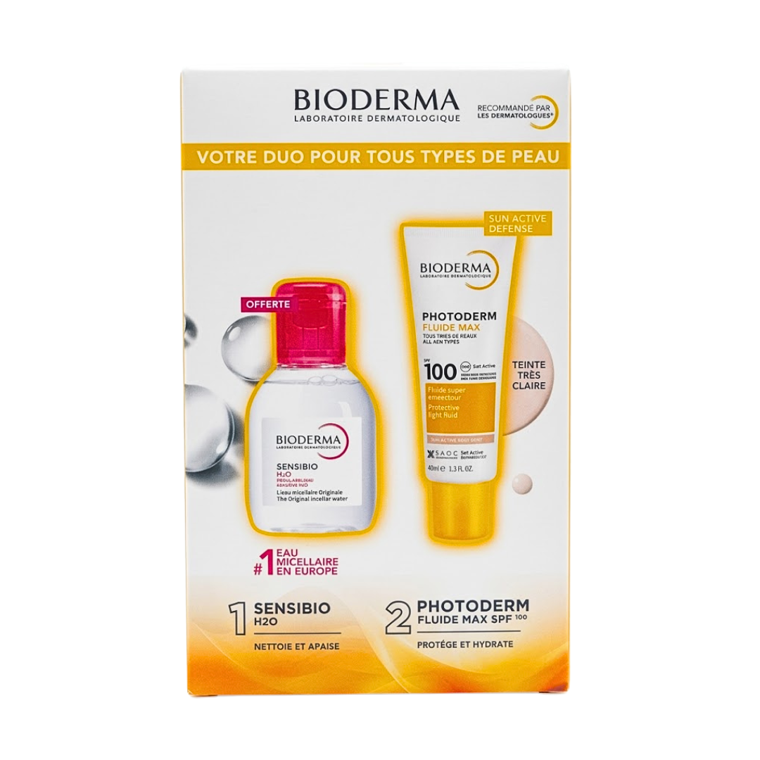 Photoderm-Xdefense-Ultra-Fluide-max-02-TeinteSensibio-H2O-100ml-pack- Bioderma Photoderm Xdefense Ultra Fluide Max 02 Teinte+Sensibio H2O 100ml Pack – Image 1