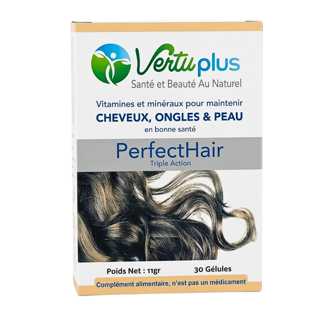 Vertu-Plus-Perfect-Hair-CheveuxOnglesPeau-30gelules Vertu Plus Perfect Hair Cheveux+Ongles&Peau 30elules – Image 1