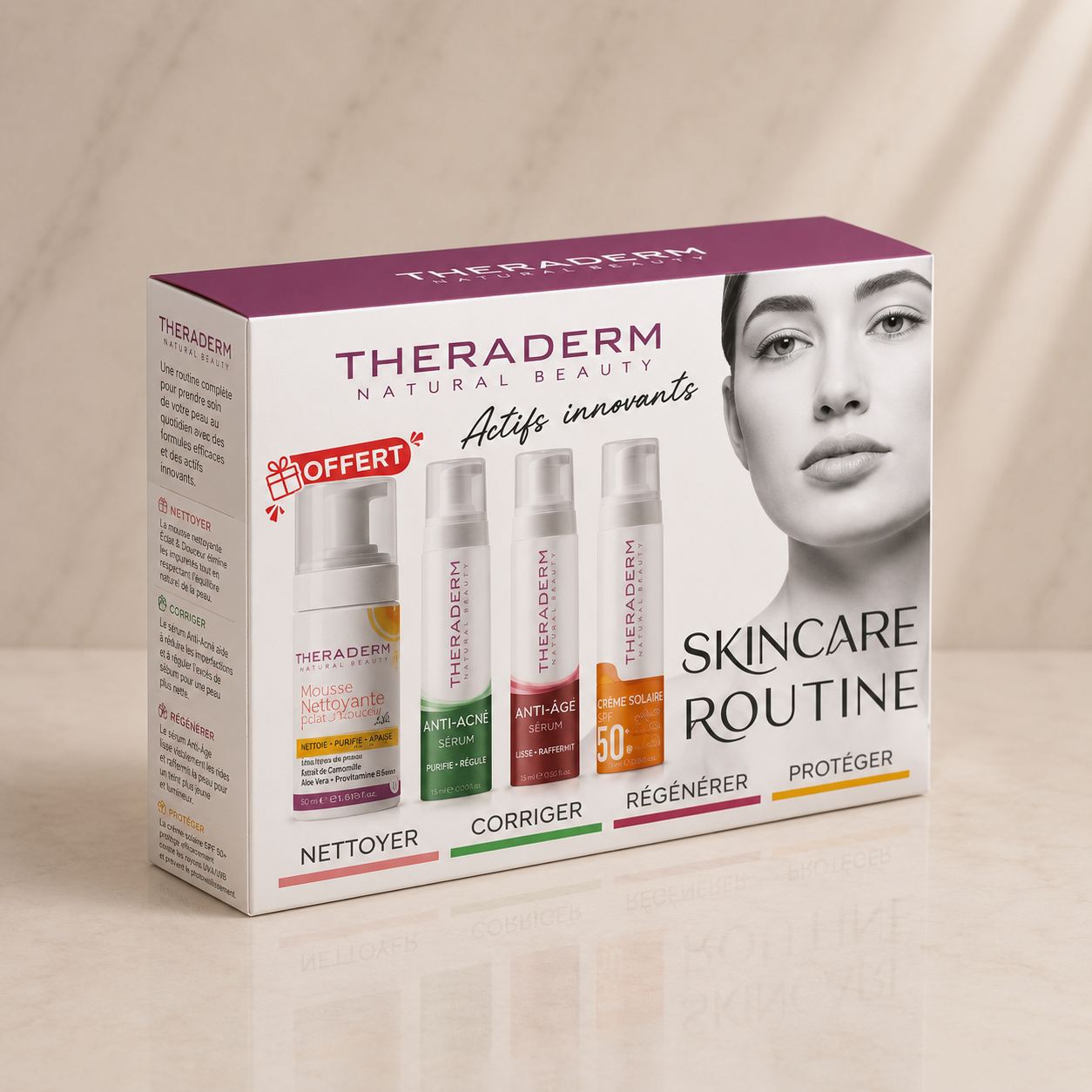 ChatGPT Image 21 août 2026, 15_45_56 Theraderm Anti Tache+Anti Age+Ecran Solaire+Mousse Nettoyent Pack – Image 1